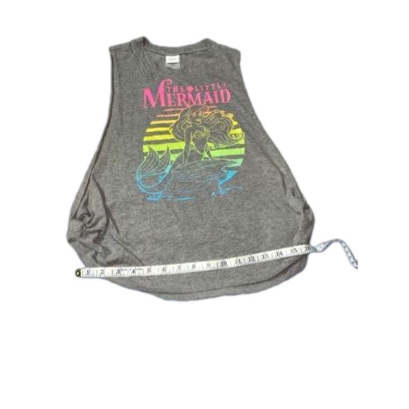 Pre-Loved (EUC) Disney Little Mermaid Cut-Out Side Tied Knot Muscle Tee SZ S 3/5 - Picture 6 of 10
